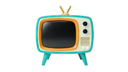 Retro TV Set Isolated on White Background