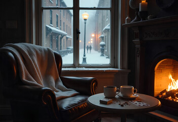 Capture the essence of a cozy winter Valentine's at home, perfect for marketing home goods, apparel, and seasonal gifts.