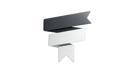 Ribbon Banner Design on White Background