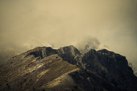 clouds over the snowy mountains  - Powered by Adobe