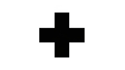 Obraz premium A black cross symbol on a white background viewed from directly above