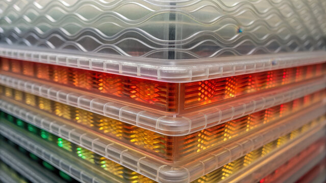 Close up of multi layered firewall barrier with vibrant colors and intricate patterns