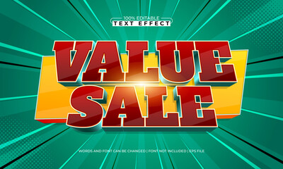 value sale editable text effect for ecommerce and online shop design