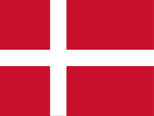 Obraz premium Denmark flag. Denmark flag featuring the iconic white Nordic cross on a red background