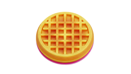 Round Waffle Isolated on Transparent Background