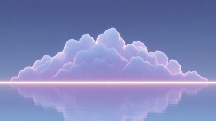 A Dreamy Landscape of Ethereal Clouds Reflecting on Tranquil Waters at Dusk, Creating a Serene and Soothing Atmosphere for Nature Lovers