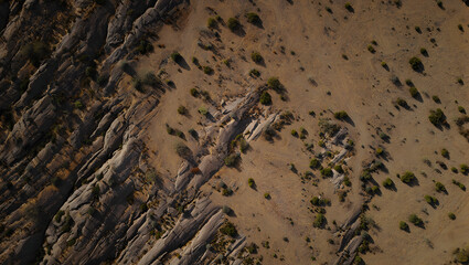 Desert landscape with rocky formation