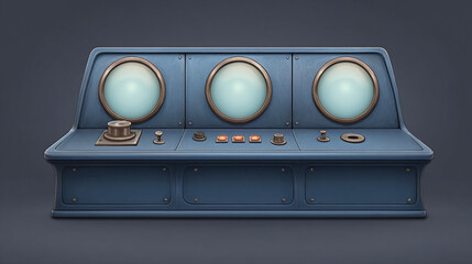 Innovative Control Panel Design: A Sleek Blend of Retro and Futuristic Elements for Enhanced User Interaction and Technological Efficiency