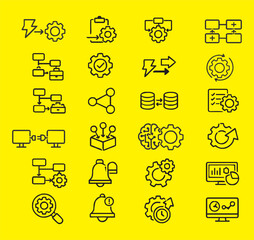 Workflow Automation Line Icon...