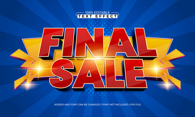 final sale editable text effect for ecommerce and online shop design