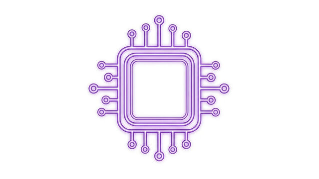 Modern purple microchip with innovative circuit design