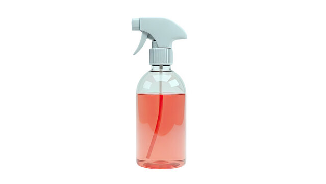 3D Pink Liquid Spray Bottle on transparent background