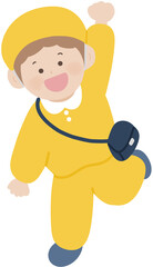 등원하는 유치원 어린이