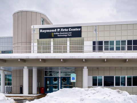 Rome, NY - Dec 17, 2025: Raymond P. Urtz Center is a key civic and business facility within Griffiss Business and Technology Park, which repurposed the former Griffiss Air Force Base