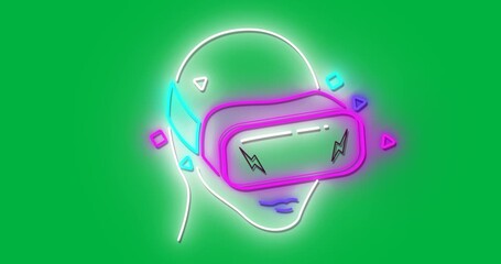 Neon VR headset on alpha channel