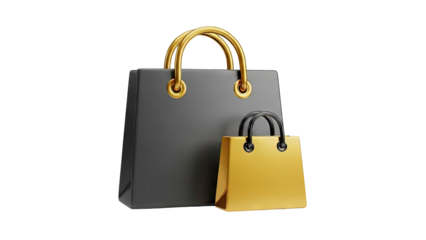 Luxury shopping bags on transparent background