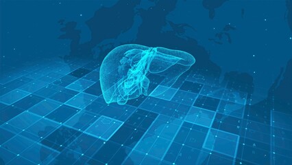 Futuristic Human Liver Anatomy with Digital Medical Technology