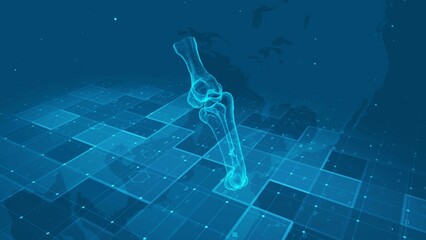 Futuristic Human Knee Joint Anatomy with Digital Medical Technology