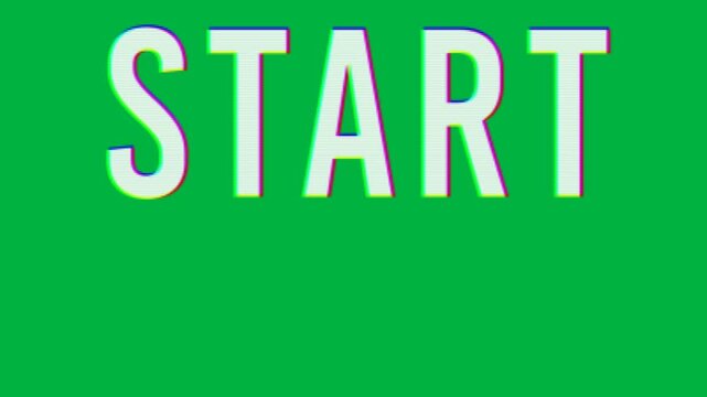 Animation of white letters with rainbow glow floating and changing, creating a word Start