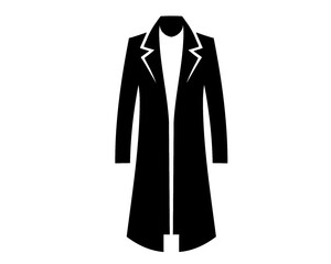 black and white winter coat icon