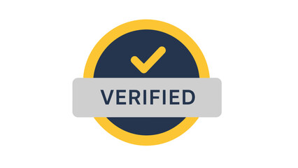 Verified quality badge with a checkmark icon for trust and certified authentication seal.