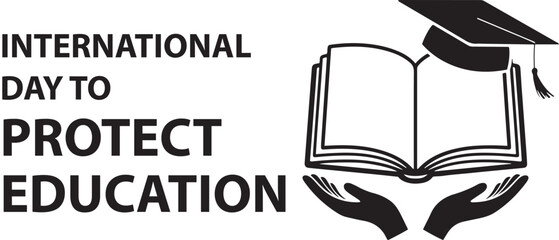 International Day to Protect Education &ndash; Globe with Graduation Cap Vector Design