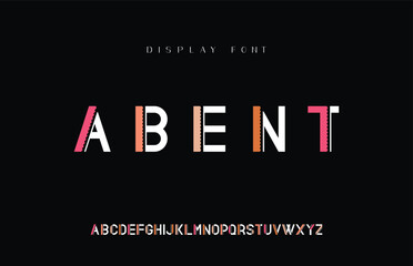 Abent - Modern Alphabet Typography Display Font,  For Fashion, Decorative, Sport, Creative Fonts, Vector, 