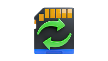 SD Card Data Transfer Icon on White Background