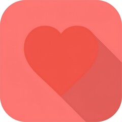 red heart on white background