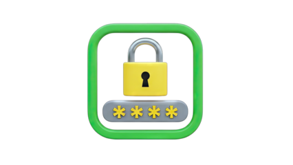 Secure Password Padlock Icon - Data Protection Concept