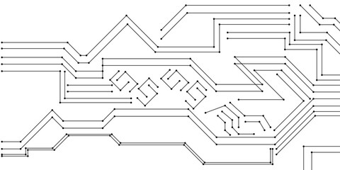 Black and white circuit board abstract futuristic hi-tech electronics digital circuit board technology of modern abstract concepts, seamless circuit board technology texture design background.