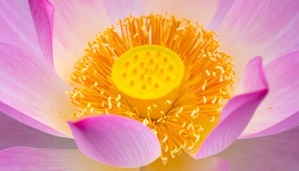 Close-up of a Beautiful Pink Lotus Flower in Bloom.