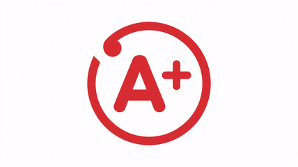 Excellent A+ grade symbol for top performance and achievement