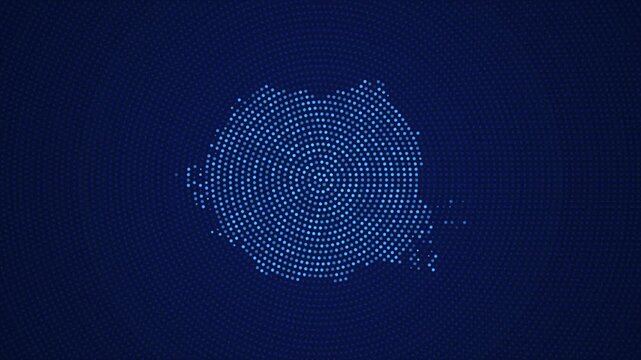 Romania Digital Map with Dotted Flicker and Scale Reveal Animation