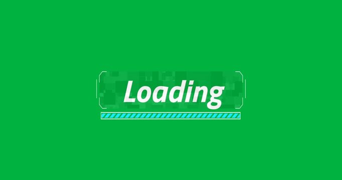 Animation of blue loading process on black background