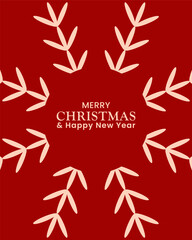 Christmas and New Year greeting card, snowflake vector design in spot texture on red background. Design illustratiion for cover, poster, wallpaper, greeting card