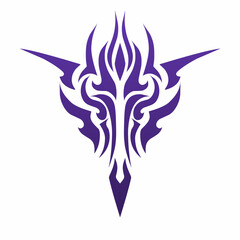 Purple Tribal Dragon Mascot Vector, Abstract Sharp Winged Emblem Design