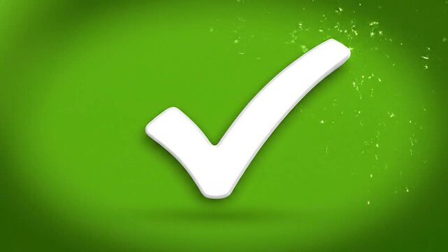 White check mark icon on light green background