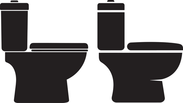 Two black toilet silhouettes side by side