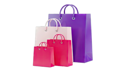 Shopping Bags: Colorful Collection on White Background