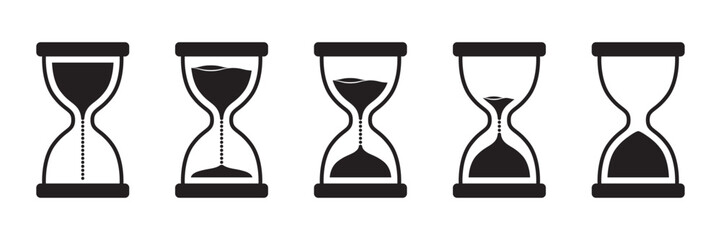 Hourglass icon in flat style. Sandglass vector illustration on isolated background. Sand clock sign business concept.