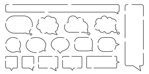 Speech bubble icon in flat style. Dialogue balloon vector illustration on isolated background. Popup chat banner sign business concept.