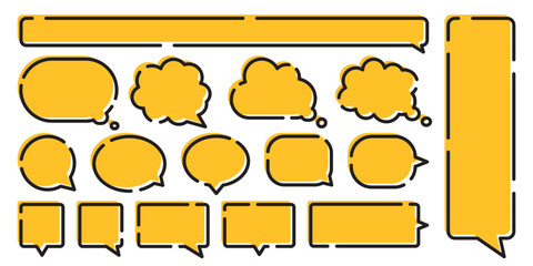 Speech bubble icon in flat style. Dialogue balloon vector illustration on isolated background. Popup chat banner sign business concept.