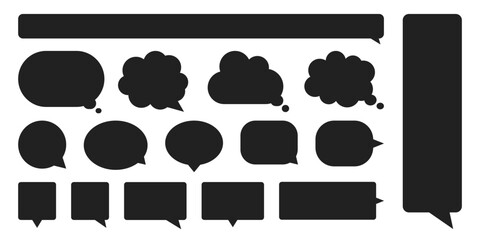 Fototapeta premium Speech bubble icon in flat style. Dialogue balloon vector illustration on isolated background. Popup chat banner sign business concept.