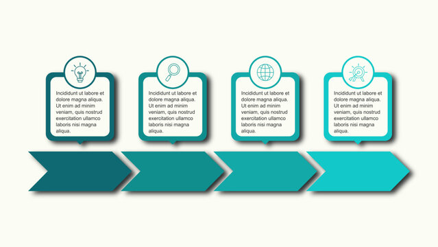 modern design template for infographics. Infographic template for business. Business infographic template. 4 Step timeline journey. Process diagram, 4 options on white background, Infograph elements, 