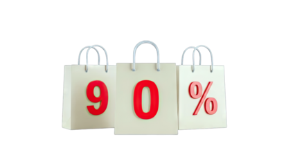 Shopping Bags with 90% Discount - Sale Concept