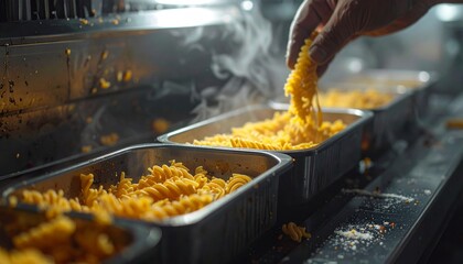 Preparing Mac and Cheese in a Commercial Kitchen.