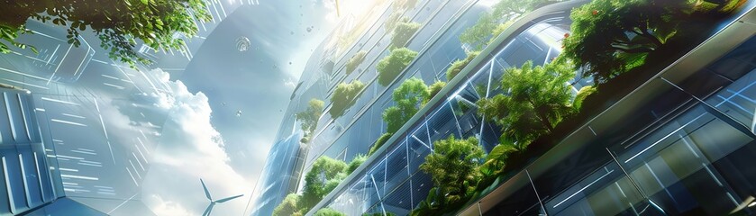 An illustrative 3D model of a futuristic sports arena powered by renewable energy sources  ,3D style