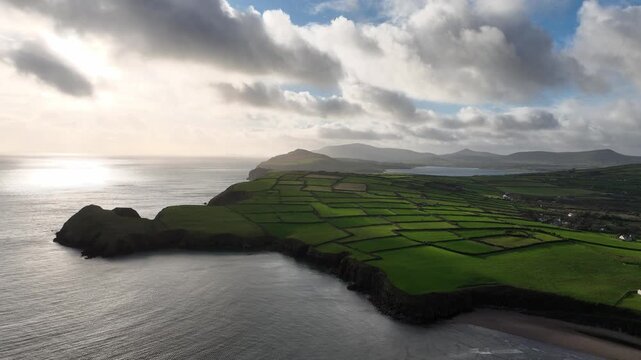Ireland Epic Land entrance to dingle Harbour winter afternoon from Kenmare Bay