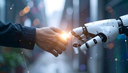 Human and Robot Handshake - Collaboration in the Age of AI.